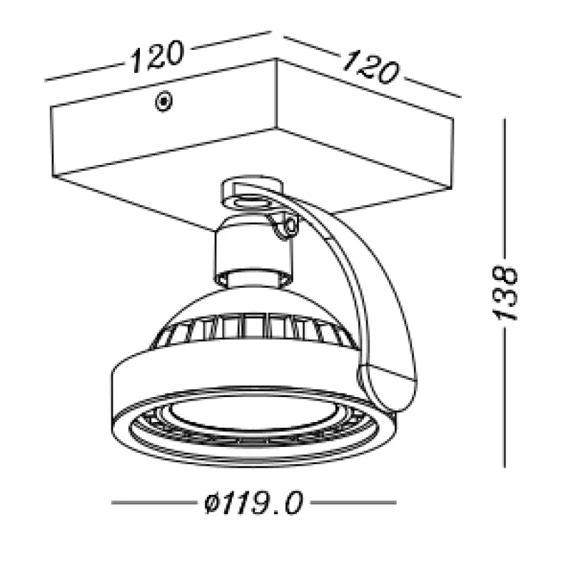 Decor Wally lampa sufitowa lub ścienna biała z ruchomą głowicą 1 źródło światła 4342