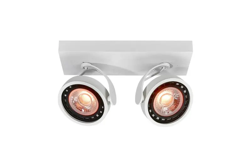 Decoreer Wally plafondlamp of wandlamp wit met verstelbare kop, 2 lichtbronnen, model 4373