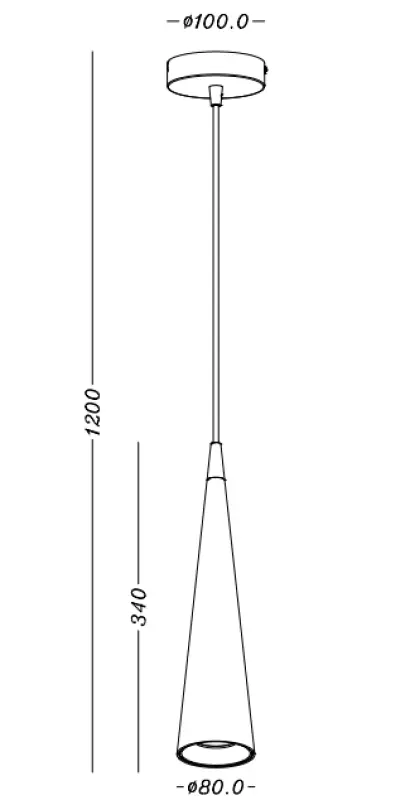 Decor Evi stożkowa lampa wisząca z aluminium czarna 4410
