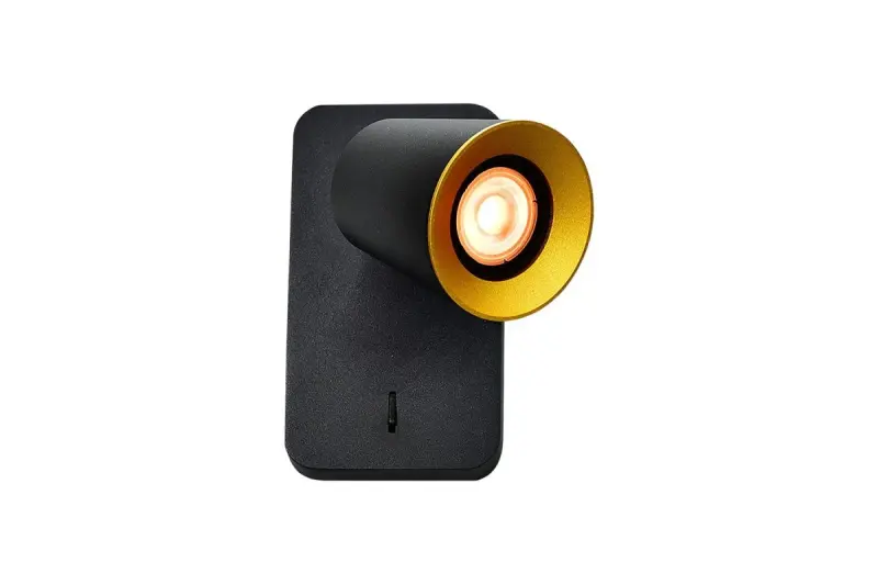 Decor Elli nowoczesna czarna kinkiet z włącznikiem i 1 źródłem światła 4533