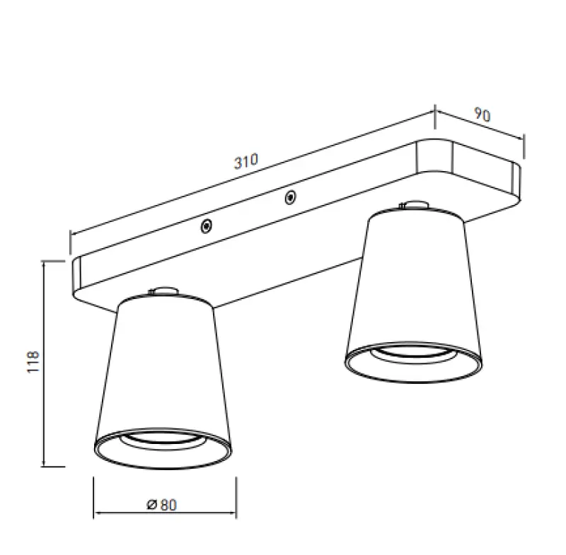 Dekor Elli nowoczesna czarna lampa sufitowa z 2 źródłami światła 4557