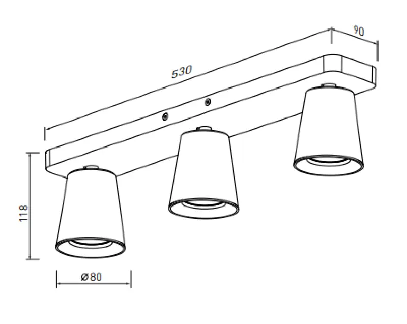 Decor Elli nowoczesna czarna lampa sufitowa z 3 źródłami światła 4588