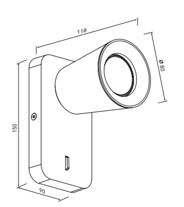 Decor Elli nowoczesna biała lampka ścienna z włącznikiem 4434