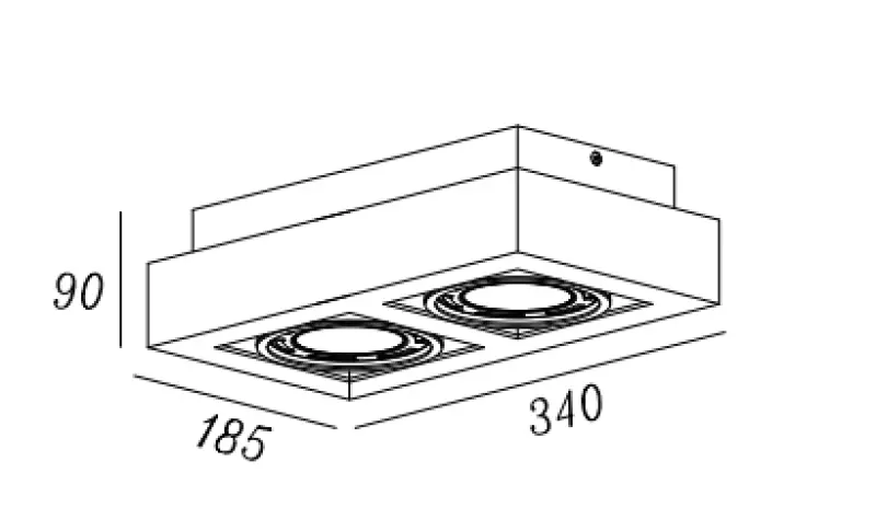 Decor Loid funkcjonalna czarna prostokątna lampa sufitowa z 2 punktami świetlnymi 4700