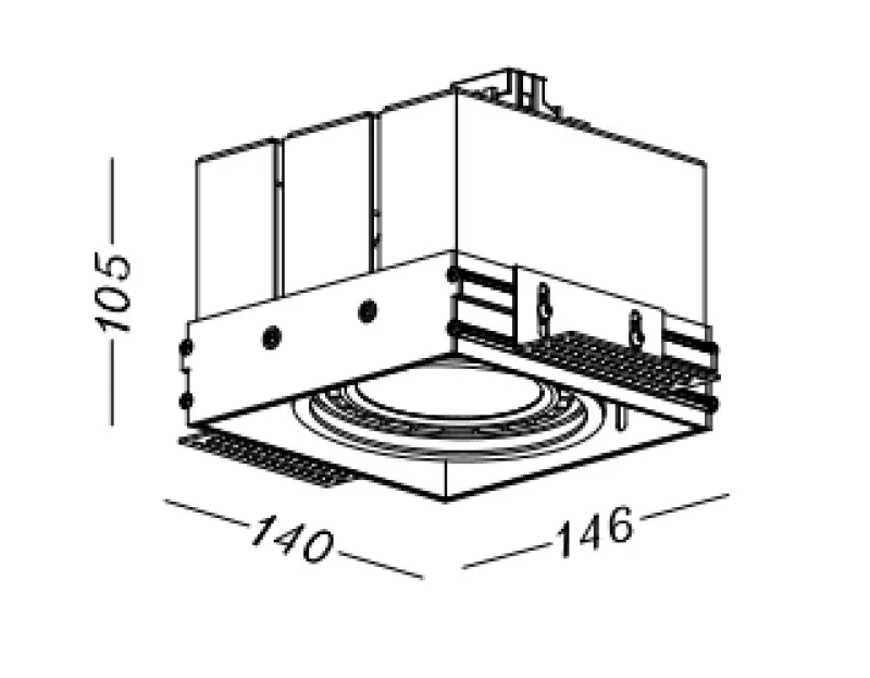 Dekor Milo czarna bezramowa lampa sufitowa wpuszczana z 1 źródłem światła 4731