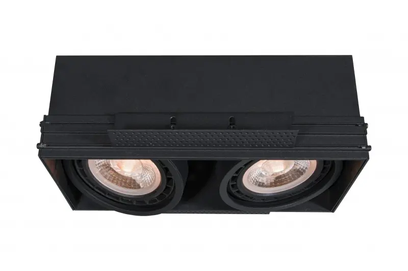 Decor Milo czarna bezramkowa lampa sufitowa wpuszczana z 2 źródłami światła 4755