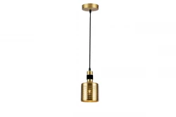 Dekor Bellis czarna złota cylindryczna lampa wisząca z 1 źródłem światła 4666