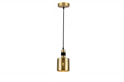 Dekor Bellis czarna złota cylindryczna lampa wisząca z 1 źródłem światła 4666