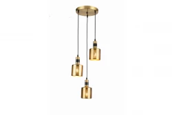 Dekor Bellis czarna złota cylindryczna lampa wisząca z 3 źródłami światła 4680