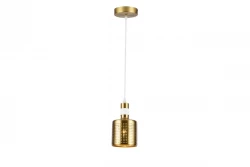 Decor Bellis biała złota cylindryczna lampa wisząca z 1 źródłem światła 4574