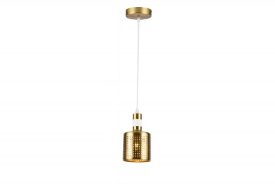 Decor Bellis biała złota cylindryczna lampa wisząca z 1 źródłem światła 4574