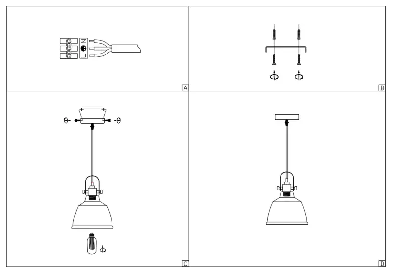 Dekor Muscari II czarna lampa wisząca z przydymionego szkła w metalicznym wykończeniu z mosiężnym uchwytem na żarówkę 3688