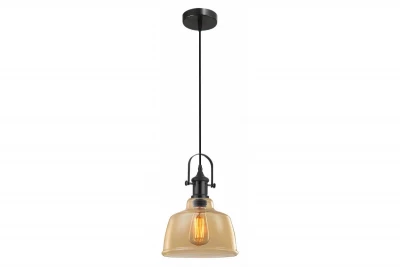 Decor Muscari II lampa wisząca w kolorze bursztynowym w metalicznym wykończeniu z czarnym uchwytem na lampę 3732