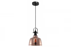 Dekor Muscari II czarna lampa wisząca z metalicznym kloszem w kolorze miedzianym i czarną oprawką lampy 3930