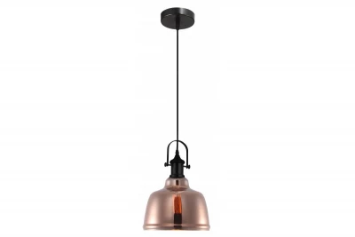 Dekor Muscari II czarna lampa wisząca z metalicznym kloszem w kolorze miedzianym i czarną oprawką lampy 3930