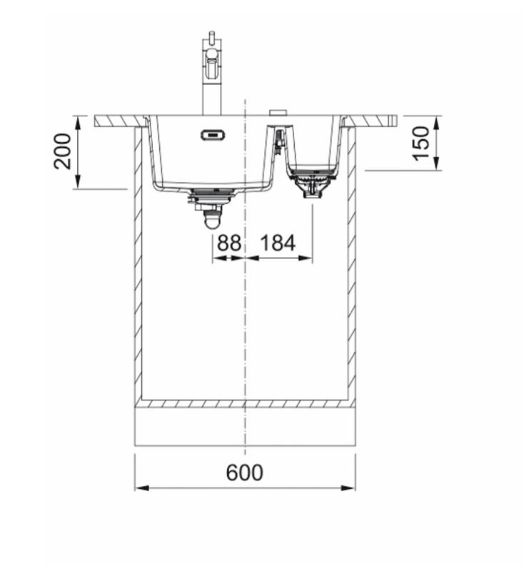 Franke Maris MRG 160-34-15 Fragranite Matt czarny zlew Prawy montaż podszafkowy