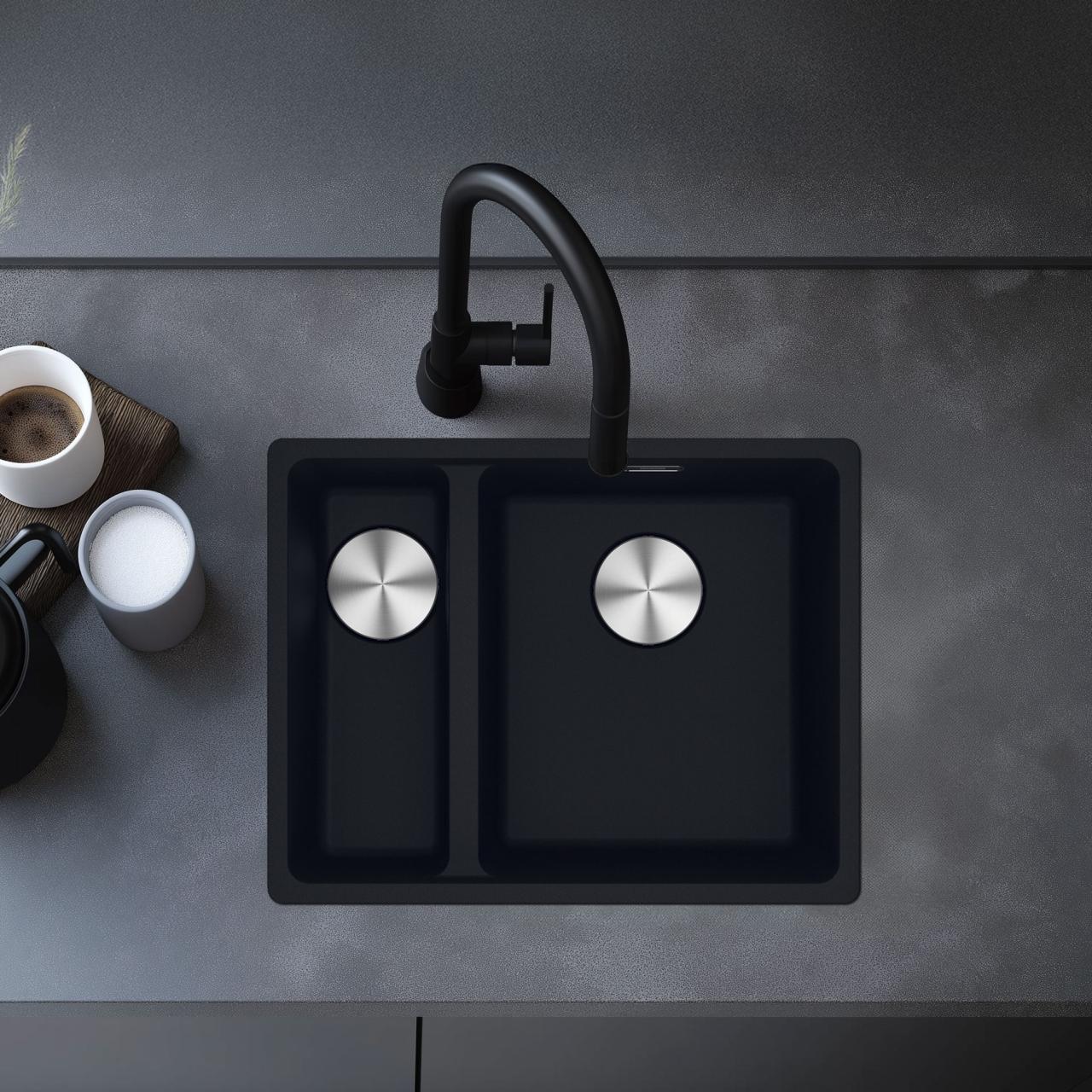 Franke Maris MRG 260-34-15 Fragranite Matt black zlew Lewy zlew montażowy na płasko