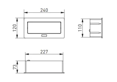 Indux Flip Medium gniazdko kuchenne z uziemieniem w blacie roboczym lub w górnej szafce aluminiowe z 3 gniazdkami 1208957844