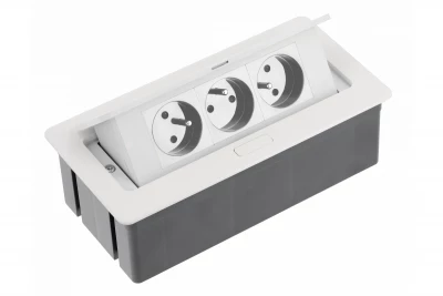 Indux Flip Medium gniazdko kuchenne do montażu w blacie lub szafce górnej, białe, z 3 gniazdkami 1208957845