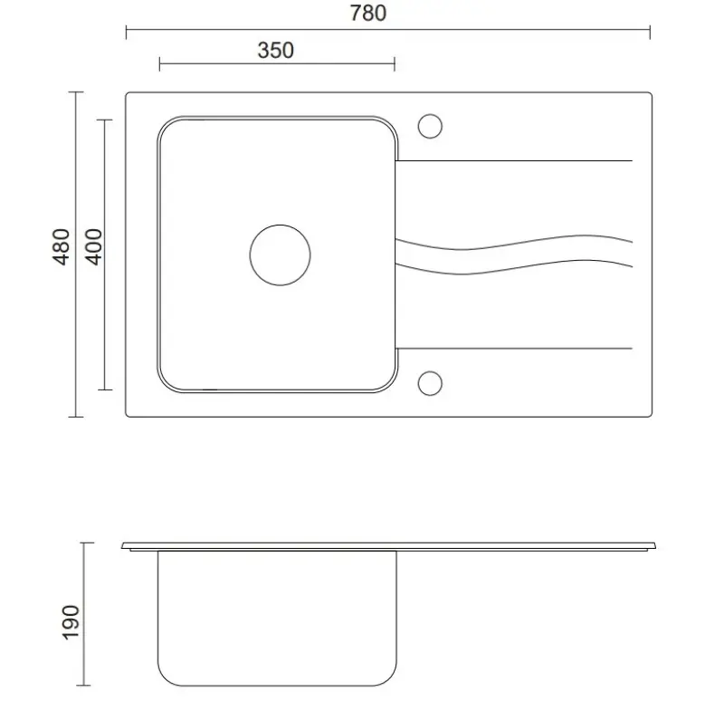 Quadri Fusion montowana na blacie zlewozmywak ze stali nierdzewnej z ociekaczem z białego granitu 78x48 odwracalny 1208957868