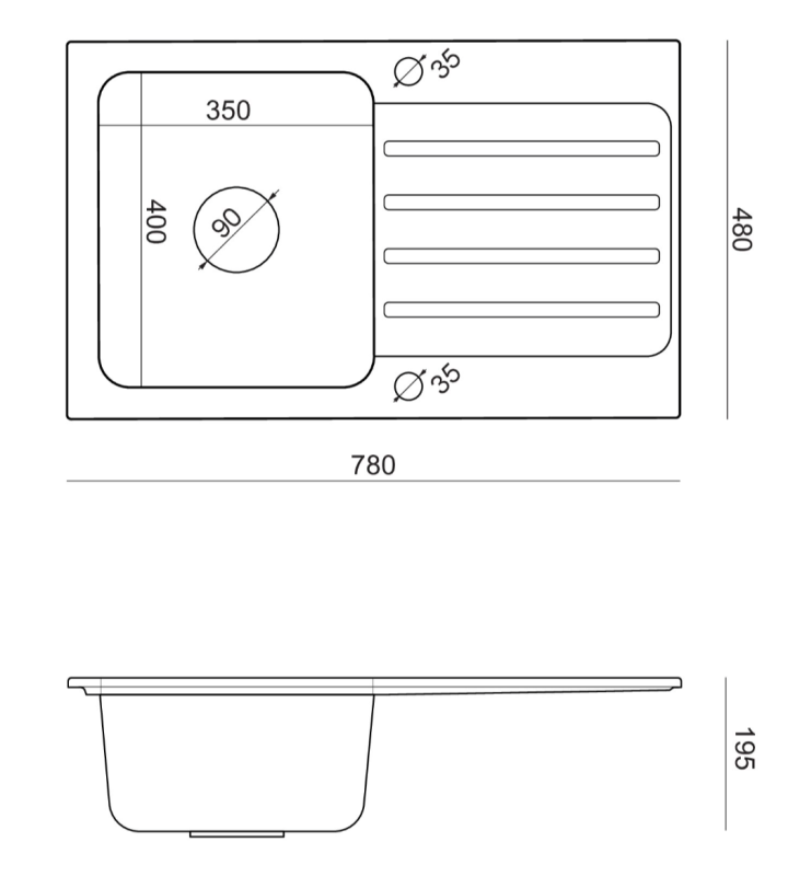 Quadri Fusion nadblatowy zlew ze stali nierdzewnej z ociekaczem z beżowego granitu 78x48, odwracalny 1208957878
