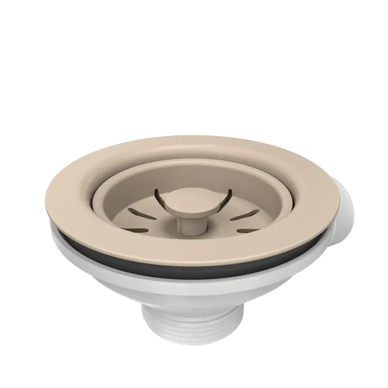Quadri beżowy zestaw odpływowy do zlewu z przelewem 1208957901