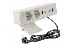 Indux Desk biurko lub biała mata stołowa z gniazdem ziemnym (2x) z 1xUSB A, 1xUSB C, 1xRJ45 i 1xHDMI 1208957921