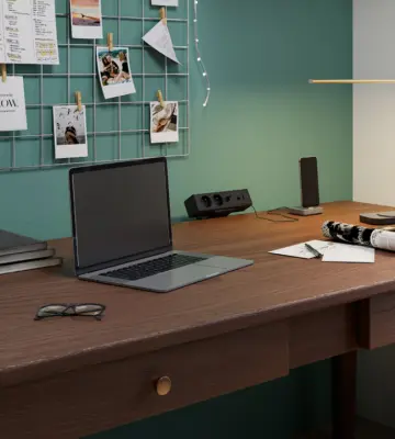 Indux Desk biurko lub stół matowy czarny z uziemionymi gniazdkami (2x) z 1xUSB A, 1xUSB C, 1xRJ45 i 1xHDMI 1208957922