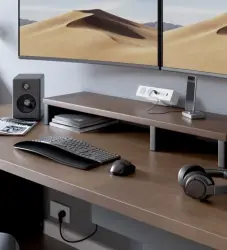 Indux Desk biurko lub mata stołowa biała z uziemionymi gniazdami (2x) z 1xUSB A, 1xUSB C, 1xRJ45 i 1xHDMI 1208957923