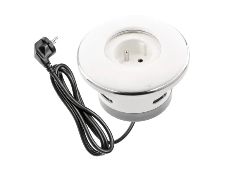 Indux Cover wbudowane gniazdo z uziemieniem matowe białe Gniazdko z zamkniętą pokrywą 1208957925