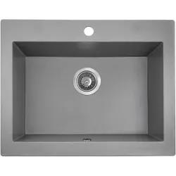 Aquadesign Farmhouse granietowy zlew szary 58x49cm 1208958165 do zabudowy lub nakładany