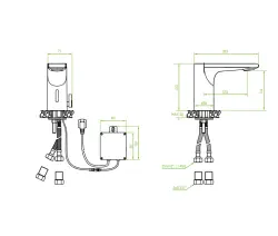 Aquadesign Sensor kran elektroniczny do umywalki na baterie lub zasilanie sieciowe chrom 1208958186