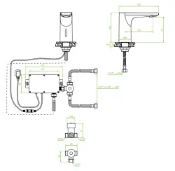 Aquadesign Sensor kraan elektroniczny kran do umywalki na baterie lub zasilanie sieciowe czarny 1208958190