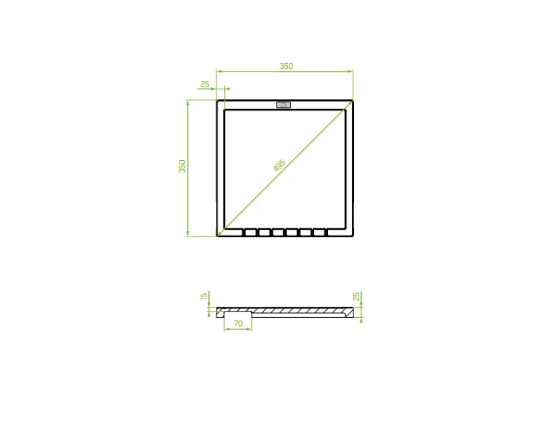 Aquadesign Unix ociekacz grnitowy 35x35cm czarny 1208958214