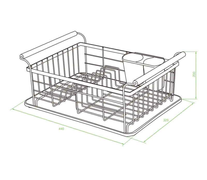 EPKA Bamboo czarny stalowy ociekacz do naczyń 1208958219