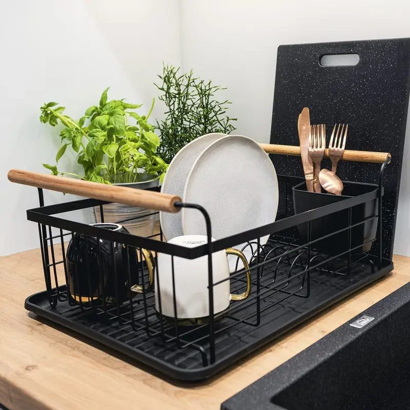 EPKA Bamboo czarny stalowy ociekacz do naczyń 1208958219