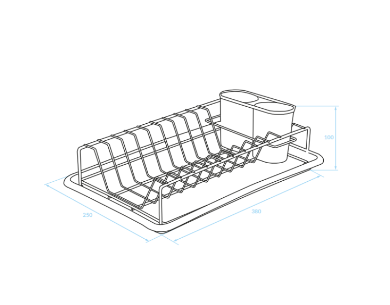 EPKA Suszarka do naczyń chrom/biała stal 38x10x25cm 1208958240