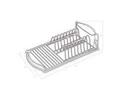 EPKA Dish czarny ociekacz na naczynia stalowy 47,5x11x26,5cm 1208958241