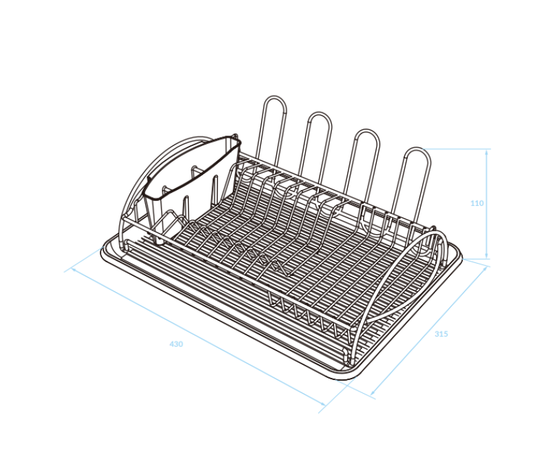 EPKA Dish czarna suszarka do naczyń stalowa 43x110x31,5cm 1208958243