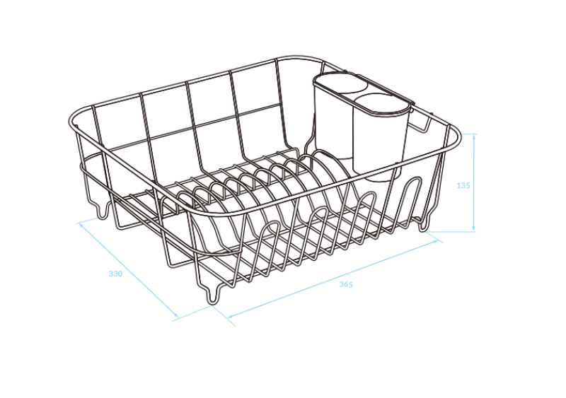 EPKA Dish czarny ociekacz do naczyń stalowy 36,5x13,5x33cm 1208958244