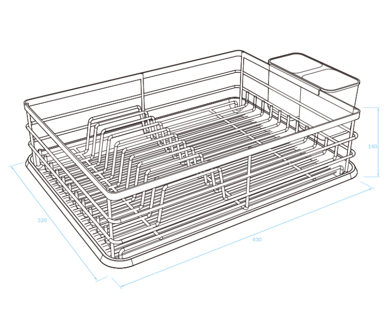 EPKA Dish czarny suszarka do naczyń stal 43x14x32cm 1208958246