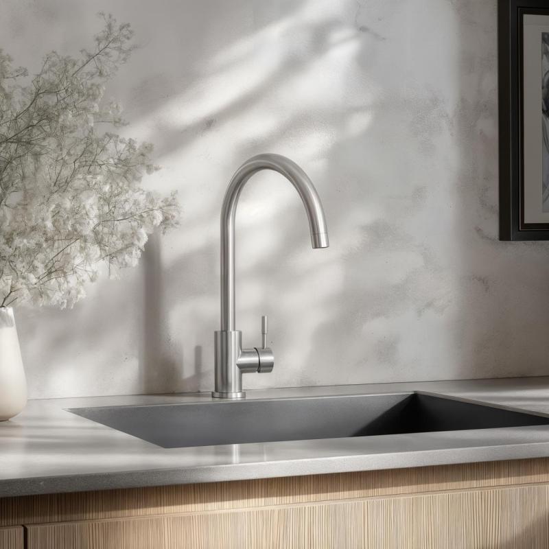 Ausmann Inox Round kran kuchenny z obrotową wylewką, w całości ze stali nierdzewnej 1208958308