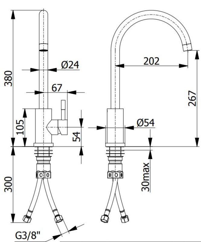 Ausmann Inox Round kran kuchenny z obrotową wylewką, w całości ze stali nierdzewnej 1208958308