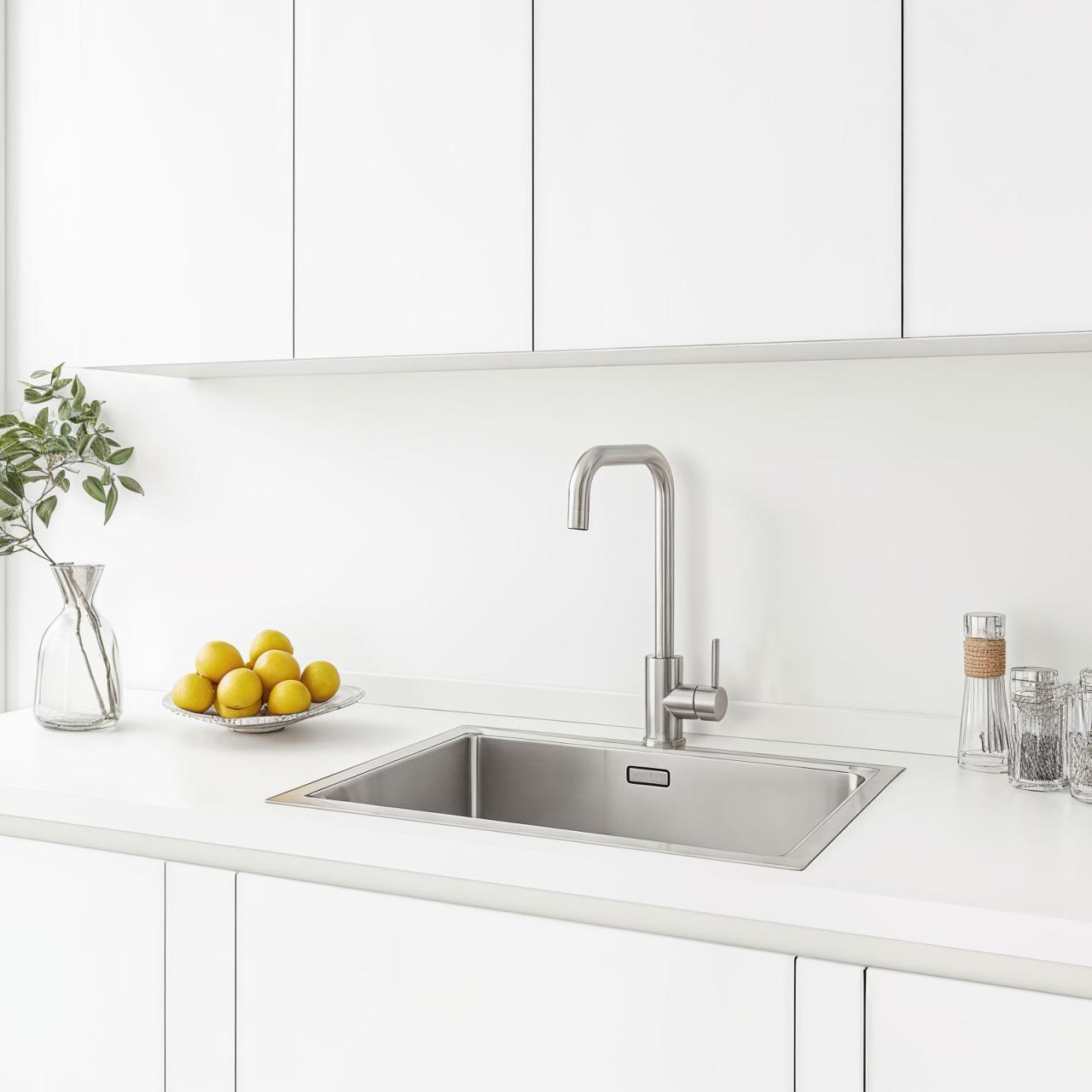 Ausmann Inox Square kraan do kuchni z obrotową wylewką, w całości ze stali nierdzewnej, 1208958309