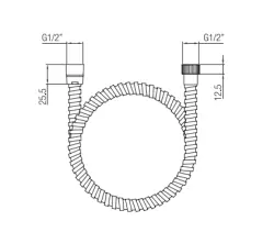 PB Unix metalowy wąż prysznicowy 150 cm brązowy z 1 stożkowym przyłączem 1/2 1208958328
