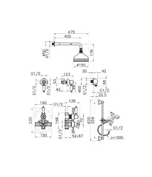 Huber Croisette Zestaw Natynkowy z Termostatem Chrom 912.CS01H.CR