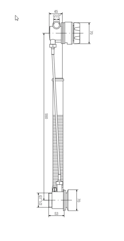 Odpływ wannowy PB z przelewem i zestawem do napełniania wanny 1208958386