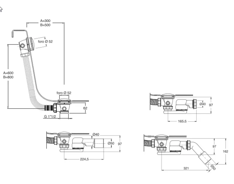 Waterevolution przelew do wanny z systemem push to open matowy czarny 1208958396