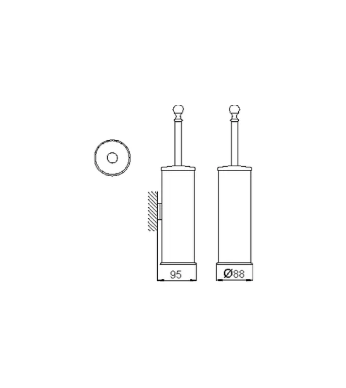 Huber Croisette Klasyczny uchwyt na szczotkę do toalety Brąz 4038.01H.BA