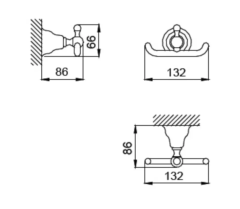 Huber Croisette Klasyczny Wieszak na Ręczniki ze Stali Nierdzewnej 4010.01H.AC